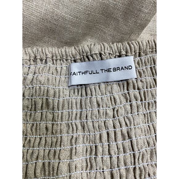 Faithfull The Brand 'Praiyah' Tan Linen Bodice Top Size S - Picture 4 of 5